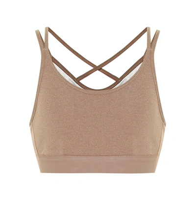 Tory Sport Stretch-jersey Sports Bra In Beige