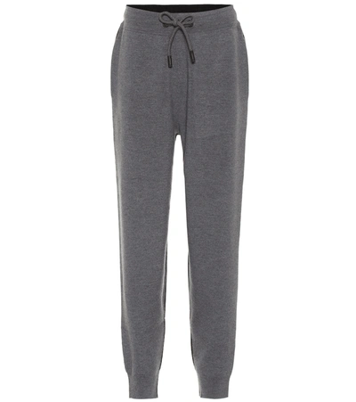 Burberry Wool Trackpants In Charcoal Melange