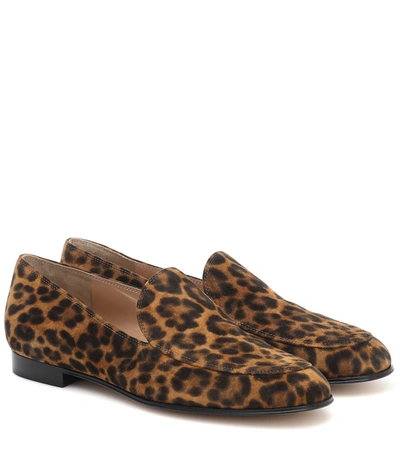 Gianvito Rossi Marcel Leopard-print Suede Loafers In Brown