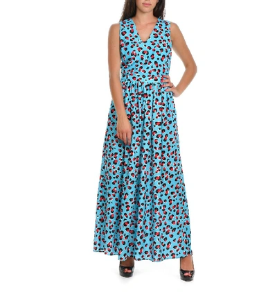 Love Moschino Animal Print Dress In Blue | ModeSens
