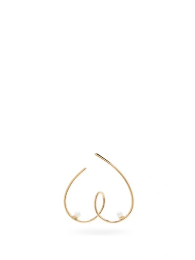 Anissa Kermiche 9k Yellow Gold Free The Nip-pearl Single Hoop Earring