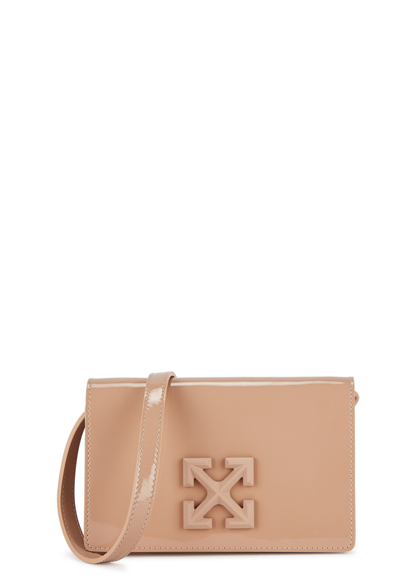 Off-white Jitney 0.5 Patent Leather Cross-body Bag In Nude | ModeSens