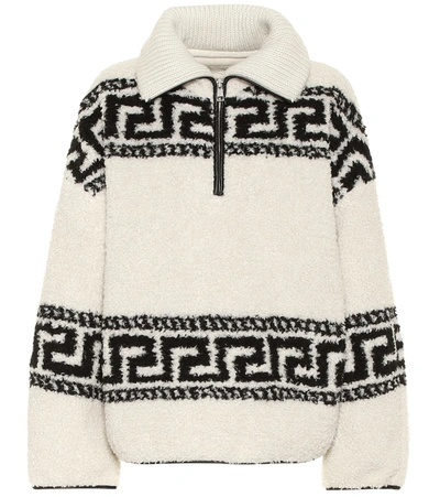 Isabel Marant Étoile Garner Half-zip Faux Shearling Jumper In White