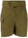 Kenzo Dark Olive Cotton-blend Shorts In Green
