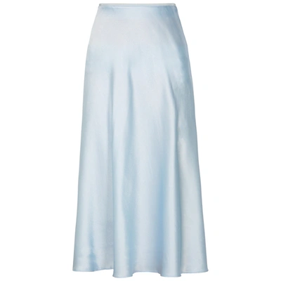 Samsã¸e Samsã¸e Alsop Pale Blue Satin Midi Skirt In Light Blue