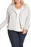 Nic + Zoe Fringe Mix Jacket In Sugar Cookie