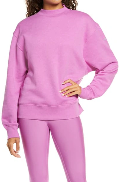 Alo Yoga Freestyle Mock Neck Sweatshirt In Orchid Heather