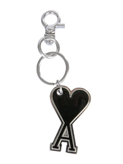 Ami Alexandre Mattiussi Key Ring With Logo In Black