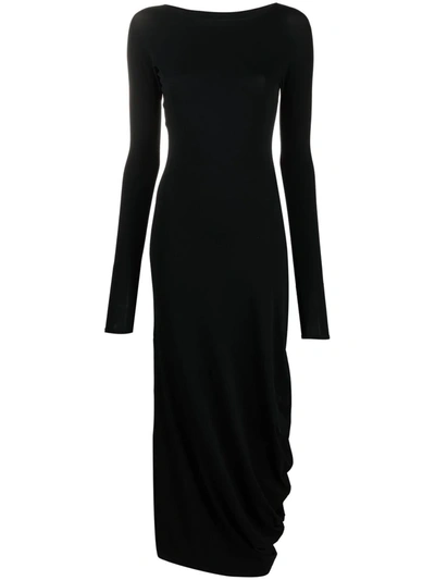 Maison Margiela Long-sleeve Ankle-length Dress In Black