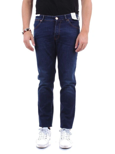 Pt01 Men's Blue Cotton Jeans