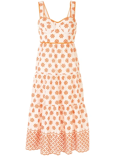 Alice Mccall I Want You Floral-print Midi Dress In Orange