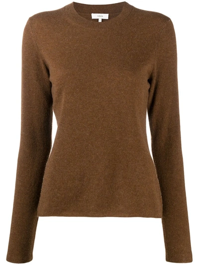 Vince Boiled Cashmere Funnel Neck Sweater In Brown