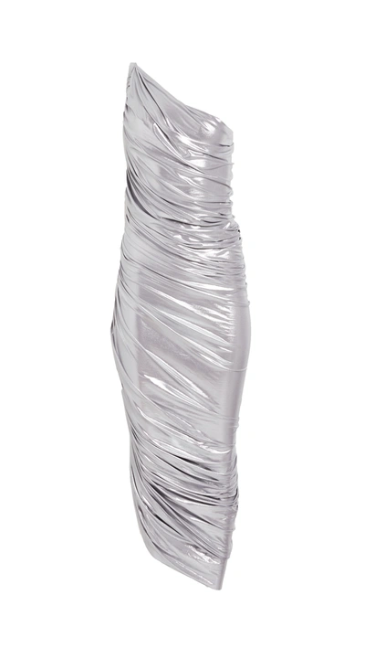 Norma Kamali For Fwrd Diana Mini Dress In Silver