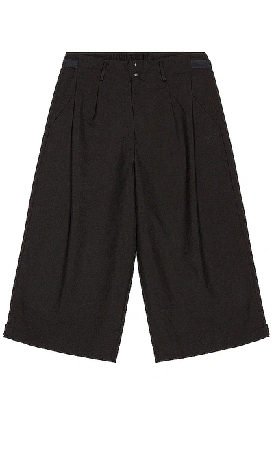Y-3 Winter Wool Cropped Wide Pants In Black