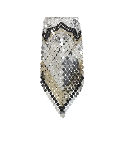 Paco Rabanne Asymmetric Paillette-embellished Chainmail Skirt In Metallic