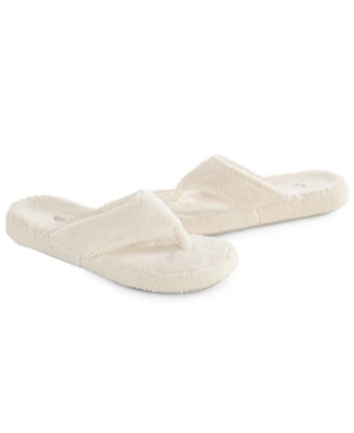 Acorn New Spa Womens Plush Comfort Thong Slippers In Natural