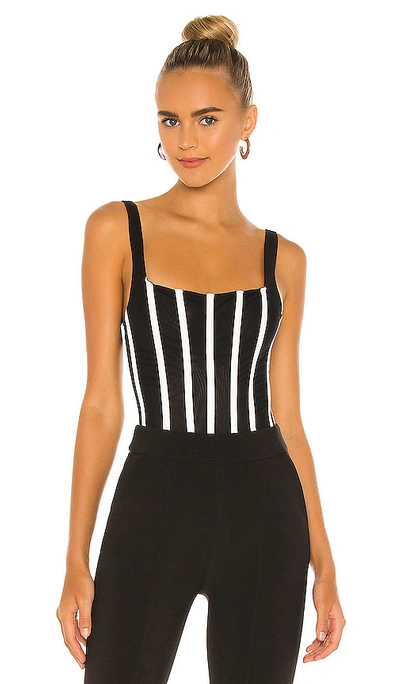 Misha Collection Kyanni Bodysuit In Black & White