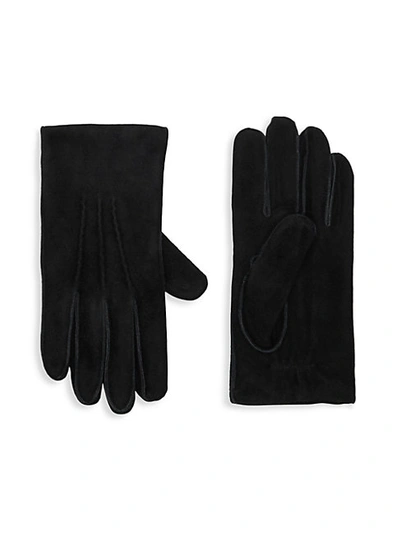 Portolano Slip-on Suede Gloves In Black