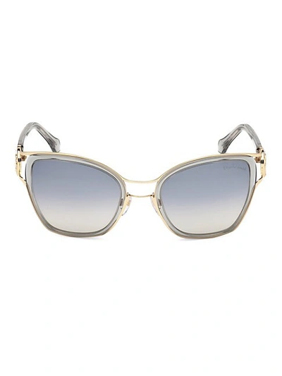 Roberto Cavalli 54mm Grey Double Bridge Cat Eye Sunglasses