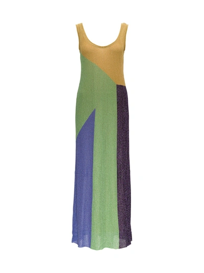 M Missoni Color Block Lurex Dress In Multicolor