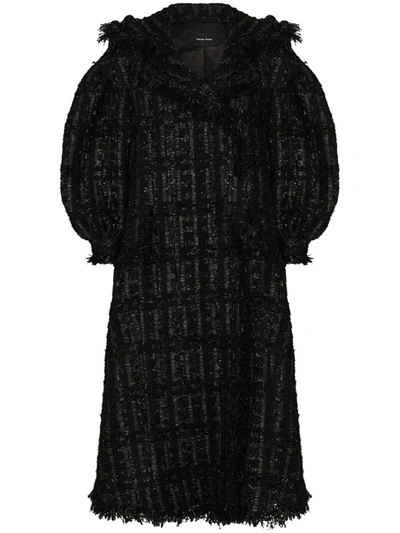 Simone Rocha Beaded Double-breasted Coat In Black