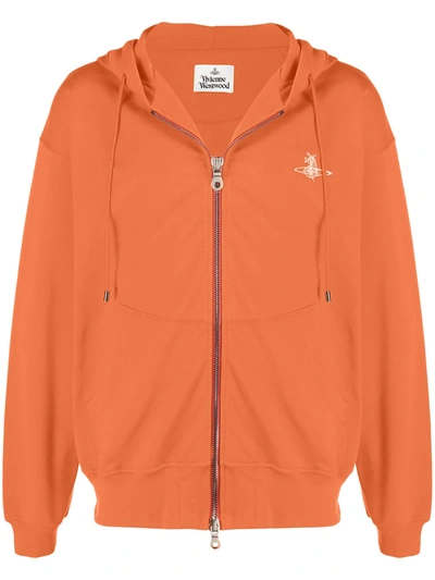 Vivienne Westwood Classic Brand Logo Hoodie In Orange