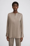 Filippa K Pull-on Silk Blouse In Grey Taupe