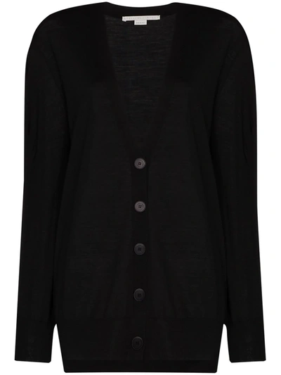 Stella Mccartney Button-down Fine-knit Cardigan In Black