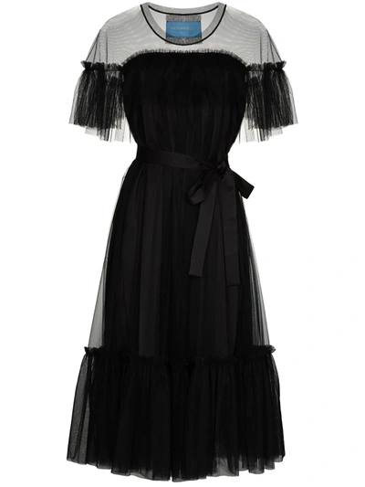 Viktor & Rolf Tulle Midi Dress In Black