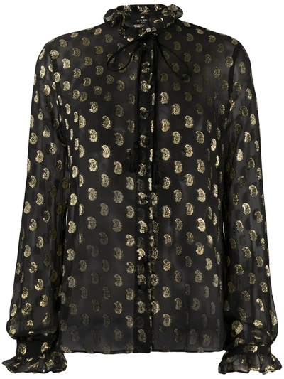 Etro Georgette Shirt With Paisley In Black
