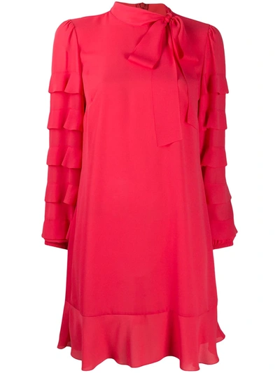 Red Valentino Ruffle Sleeve Mini Dress In Pink