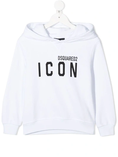 Dsquared2 Kids' Icon-print Hoodie In White