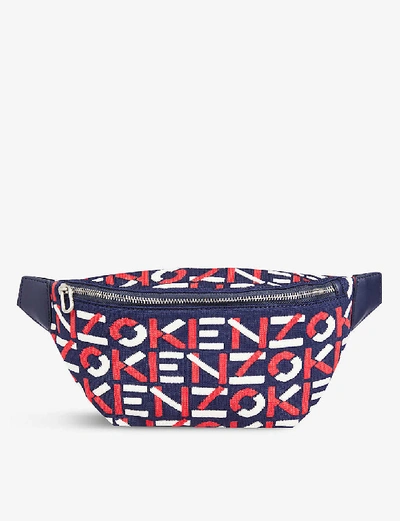 Kenzo Logo-motif Recycled Polyester Belt Bag In Medium Red