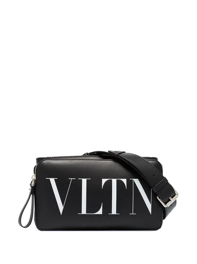 Valentino Garavani Garavani Leather Vltn Cross-body Bag In Black