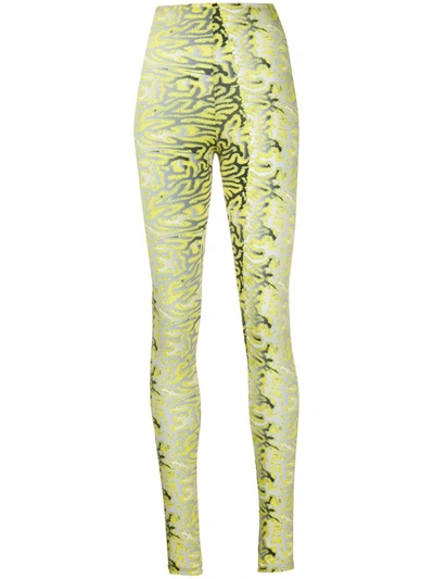 Maisie Wilen Abstract-print Slim-fit Leggings In Yellow