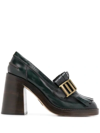 Dsquared2 Fringed Flap 100mm Pumps In Green