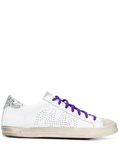 P448 John Glitter Mesh Trainers In White