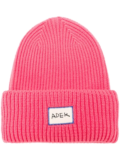 Ader Error Ribbed-knit Beanie In Pink