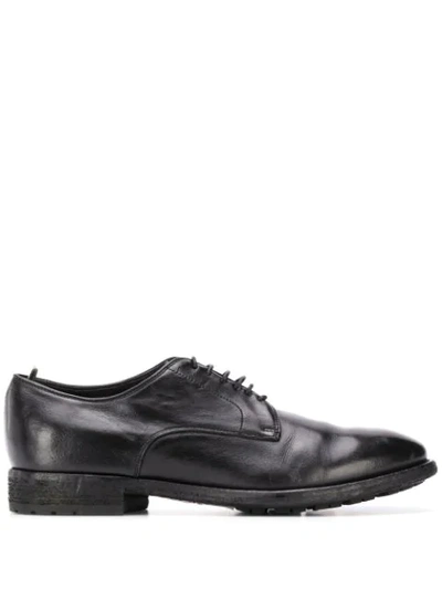 Officine Creative 25mm Washed Leather Lace-up Derby Shoes In Black