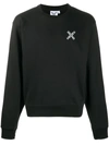 Kenzo Black Little X Sport Sweatshirt In Black,white