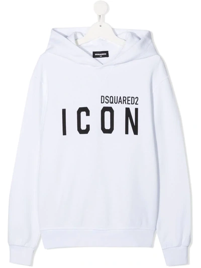 Dsquared2 Teen Icon-print Hoodie In White