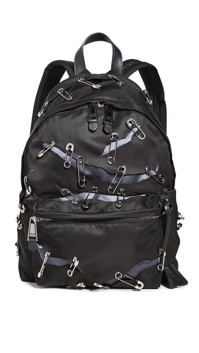 Moschino Safety Pin Backpack In Black