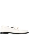 Jimmy Choo Mocca Star Chain Loafers In White