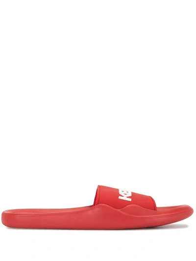 Kenzo Men's Logo Slide Sandals In Red