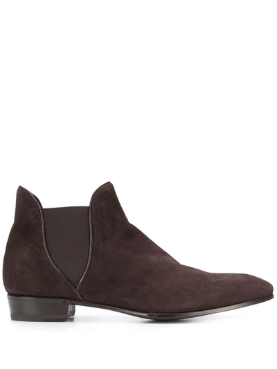 Lidfort Cashmere Ankle Boots In Brown