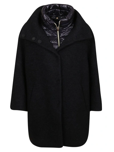 Herno Women's Gc0285d331599300 Black Polyester Coat