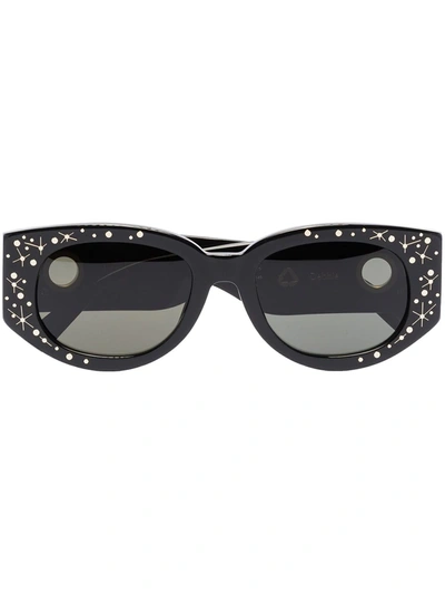 Linda Farrow Black Debbie D-frame Sunglasses