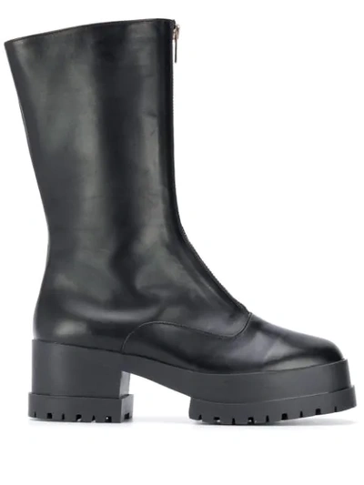 Clergerie Wallie Zipped Up Boots In Black