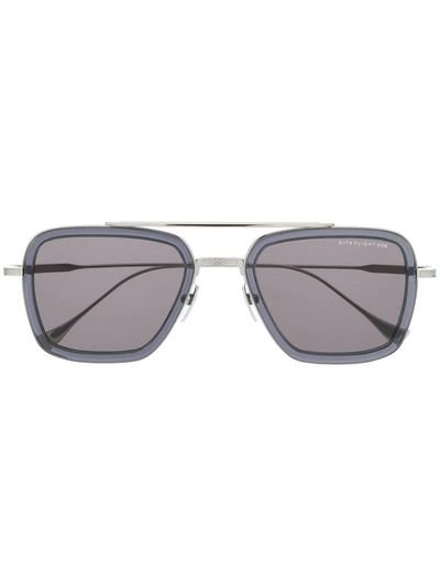 Dita Eyewear Tinted Aviator Sunglasses In Silver