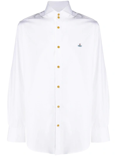 Vivienne Westwood Embroidered Logo Shirt In White